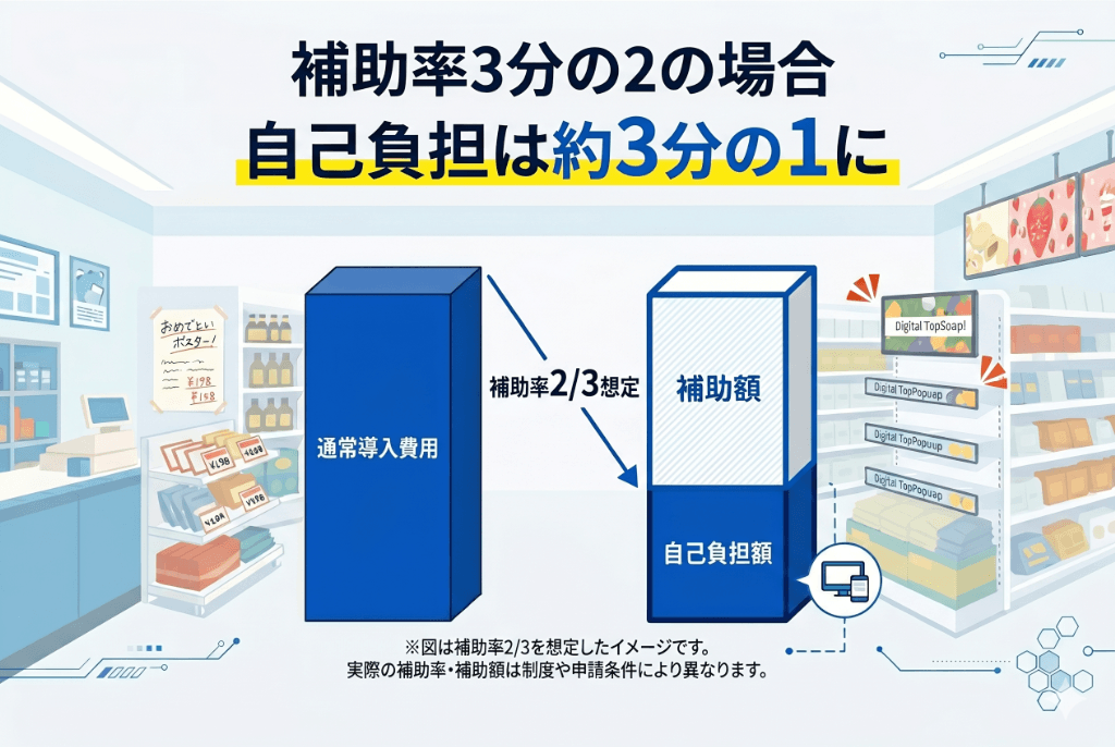 補助率3分の2の場合自己負担は約3分の1に