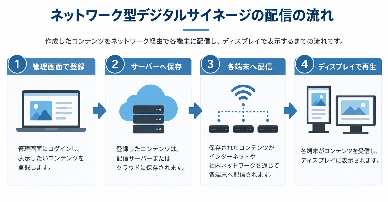 コンテンツが配信される流れ